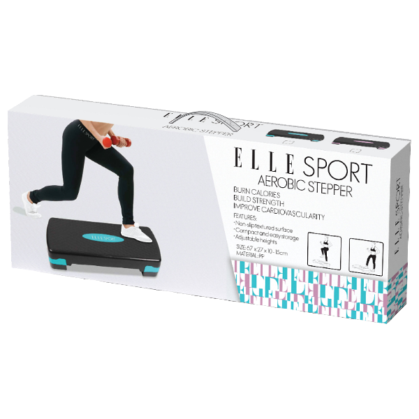 Elle Sport Aerobic Stepper, Black/ Purple