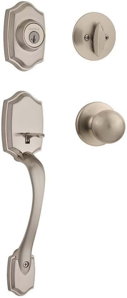 ****Kwikset Belleview Single Cylinder Front Door Satin Nickel Entry