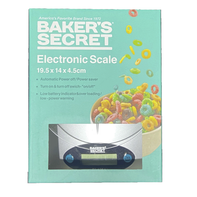 Baker's Secret Digital Kitchen Scale, Silver