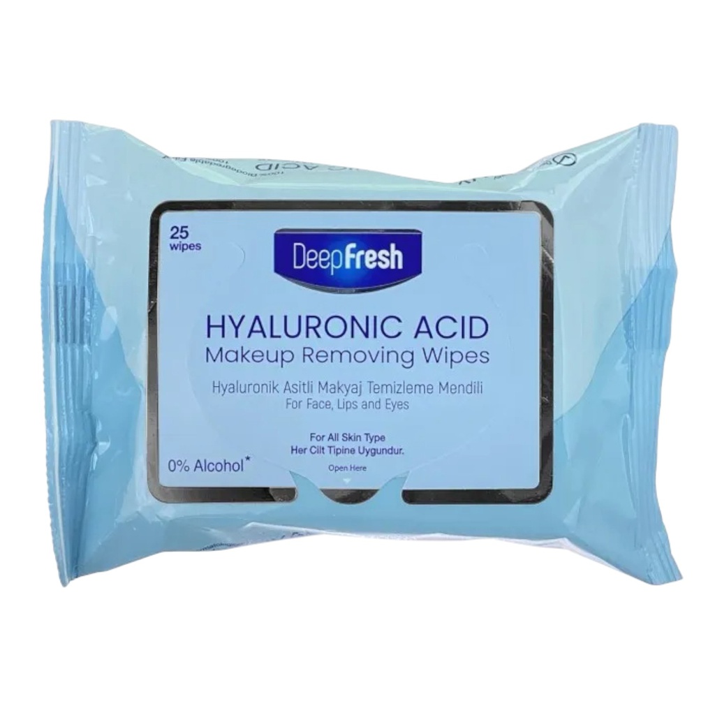 Deep Fresh Make-up Removing Wipes, Hyaluronic Acid 25-Count