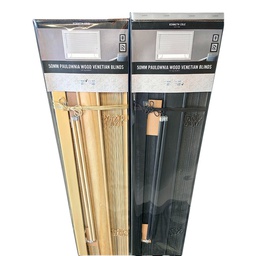 [KC202052334BR] Kenneth Cole Paulownia Wood Venetian Blinds 72 x 90.5 In. (183x230cm), Dark Brown