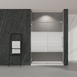 [BR-01 RHSE21148] Royal Homes Shower Enclosure 60 x 73 In. Right Hand Direction Stripe Print