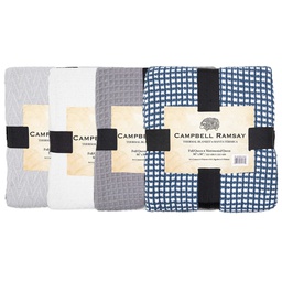 [BL-WLMSBG-90X90] ****Campbell Ramsay Cotton Blanket 90 x 90 In. Assorted